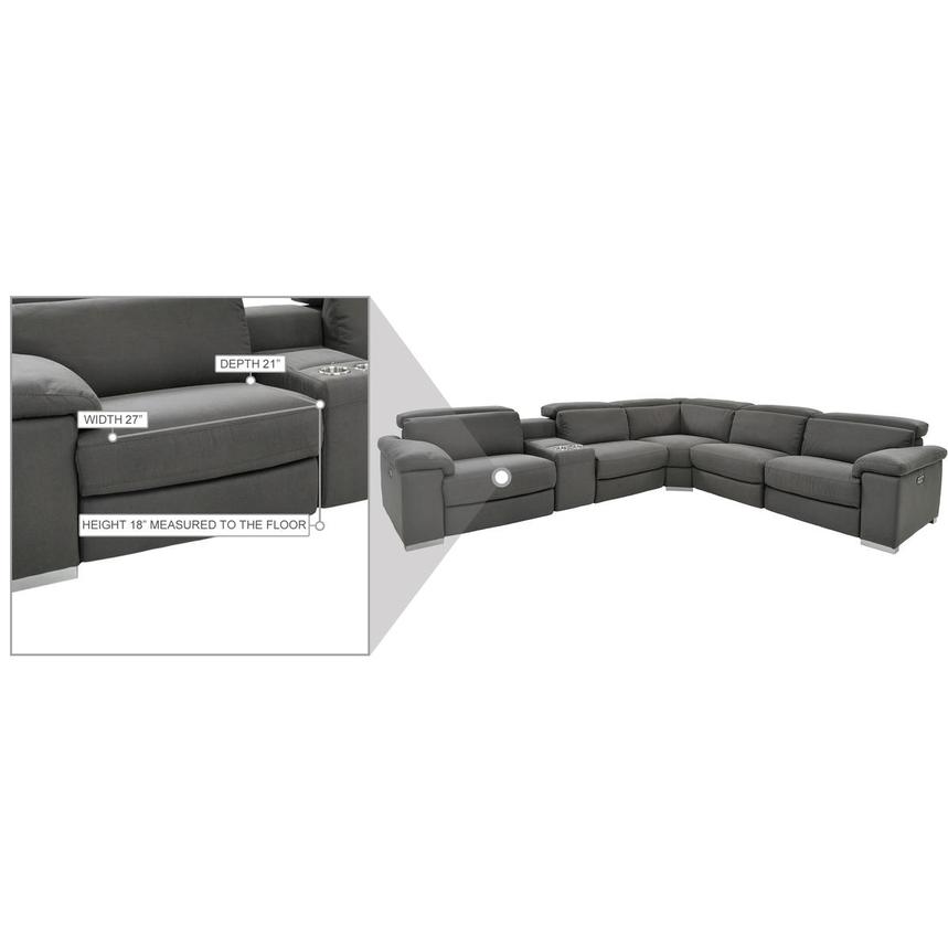 Karly Dark Gray Power Reclining Sectional with 6PCS/3PWR  alternate image, 10 of 10 images.