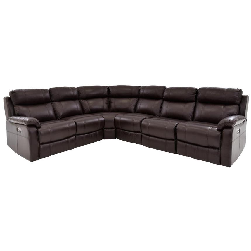 Ronald 2.0 Brown Leather Power Reclining Sectional with 6PCS/3PWR  main image, 1 of 6 images.