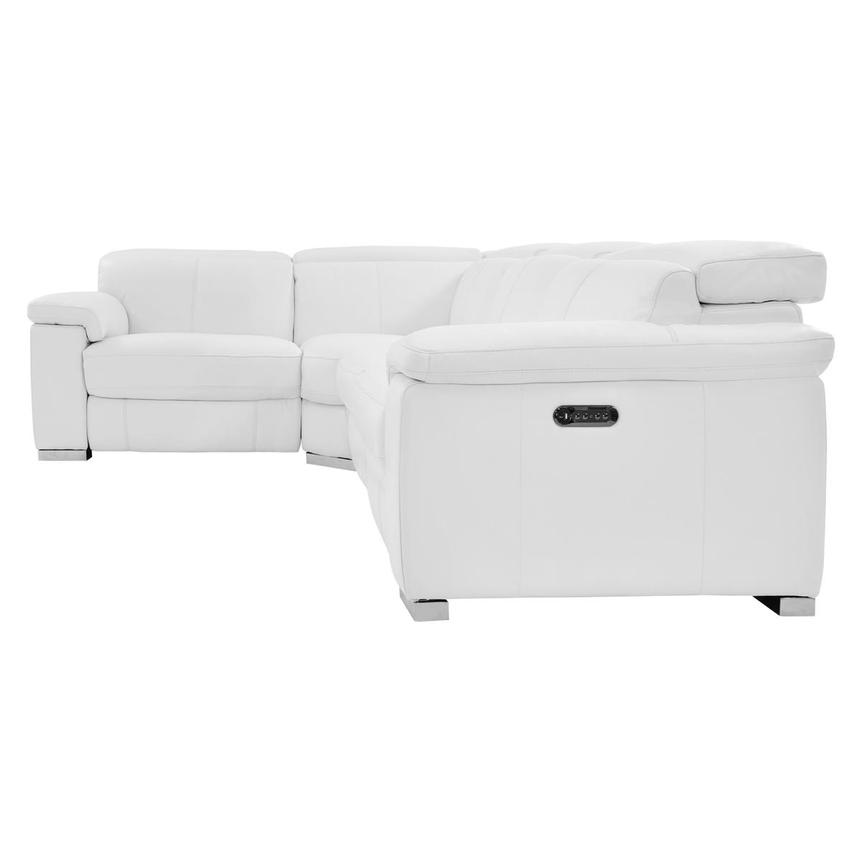 Charlie White Leather Power Reclining Sectional with 4PCS/2PWR  alternate image, 5 of 11 images.