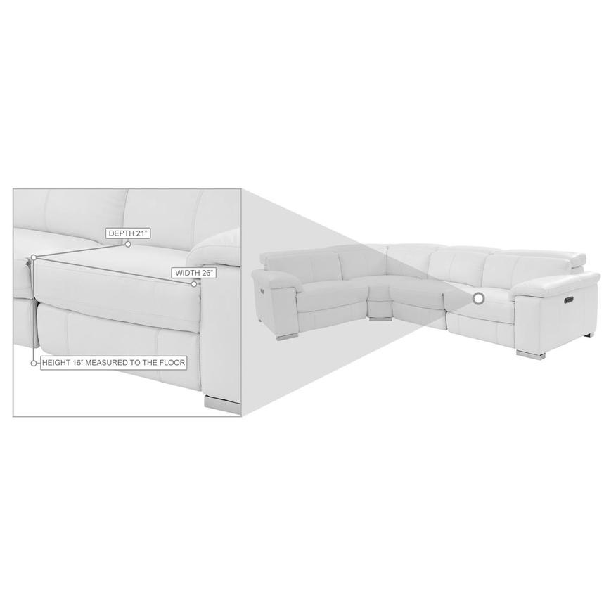 Charlie White Leather Power Reclining Sectional with 4PCS/2PWR  alternate image, 11 of 11 images.