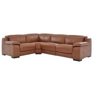 Gian Marco Tan Leather Power Reclining Sectional with 4PCS/2PWR