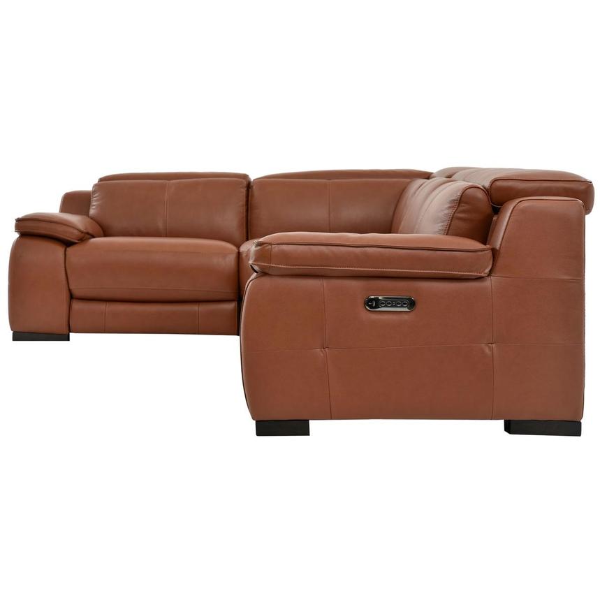 Gian Marco Tan Leather Power Reclining Sectional with 4PCS/2PWR alternate image, 3 of 7 images.