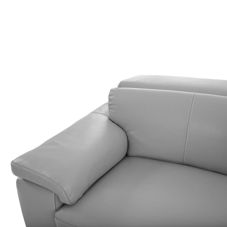 Charlie Light Gray Leather Power Reclining Sectional with 4PCS/2PWR  alternate image, 5 of 14 images.