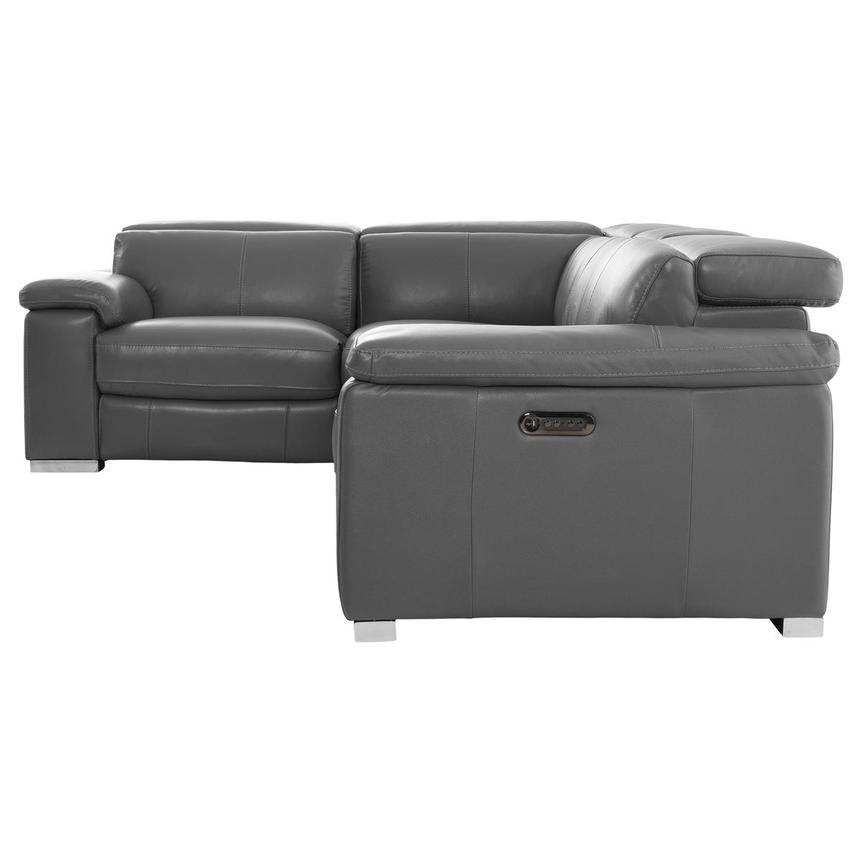 Charlie Gray Leather Power Reclining Sectional with 4PCS/2PWR alternate image, 4 of 13 images.