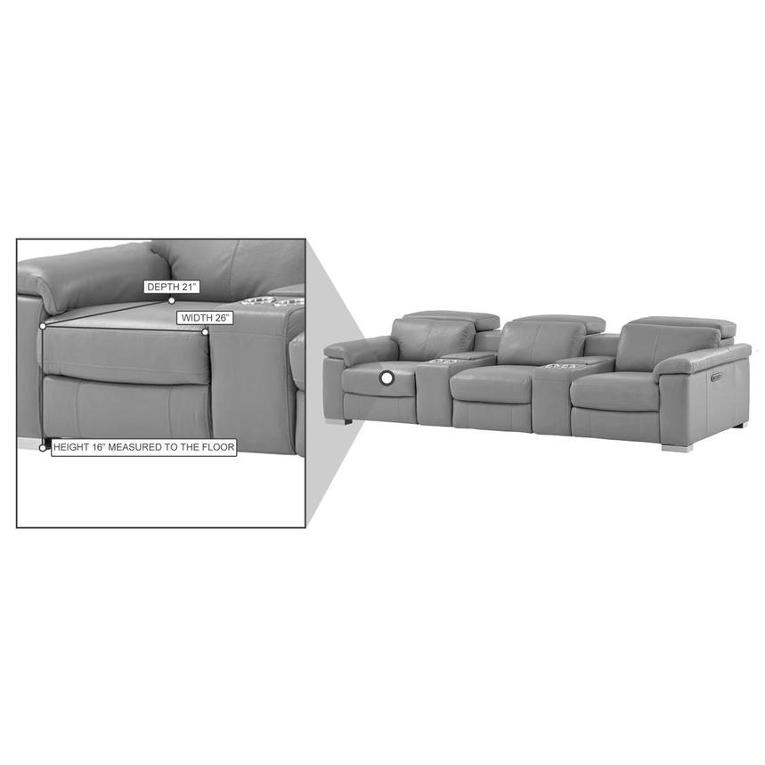 Charlie Light Gray Home Theater Leather Seating with 5PCS/2PWR  alternate image, 15 of 15 images.