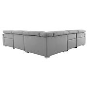 Charlie Light Gray Leather Power Reclining Sectional with 5PCS/3PWR  alternate image, 4 of 14 images.