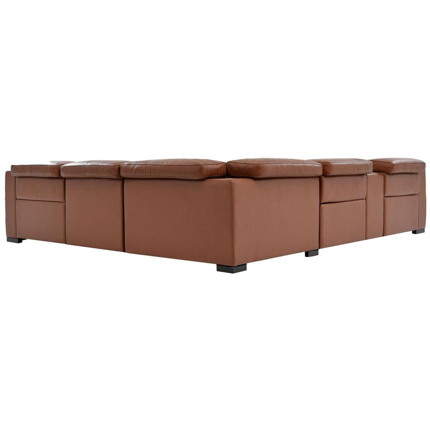 Gian Marco Tan Leather Power Reclining Sectional with 6PCS/3PWR alternate image, 4 of 8 images.