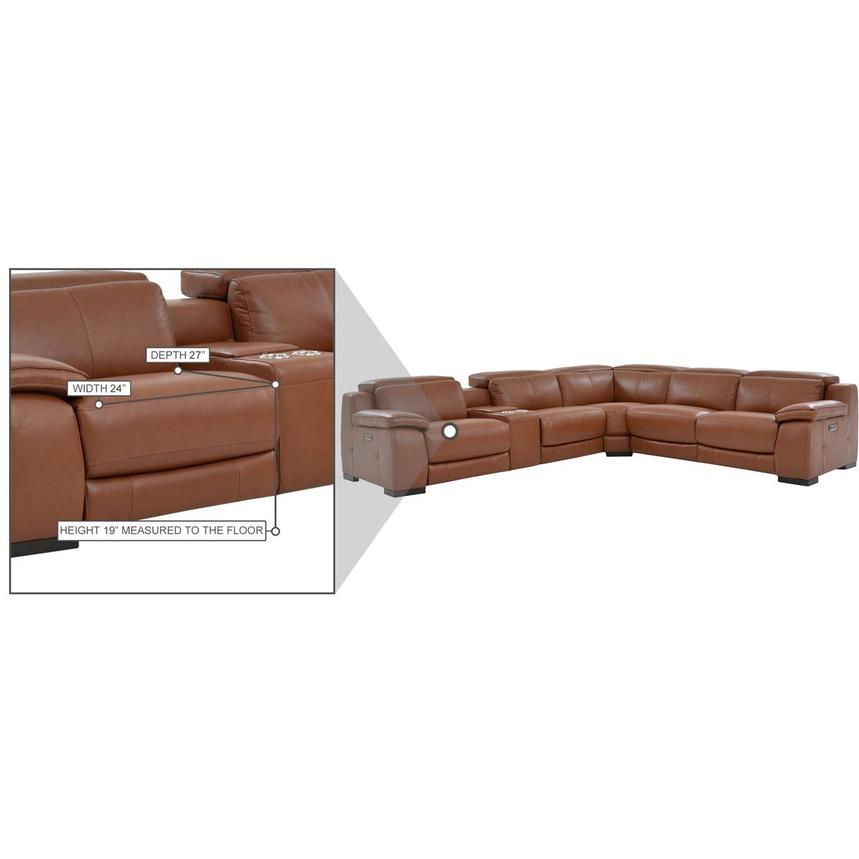 Gian Marco Tan Leather Power Reclining Sectional with 6PCS/3PWR  alternate image, 8 of 8 images.
