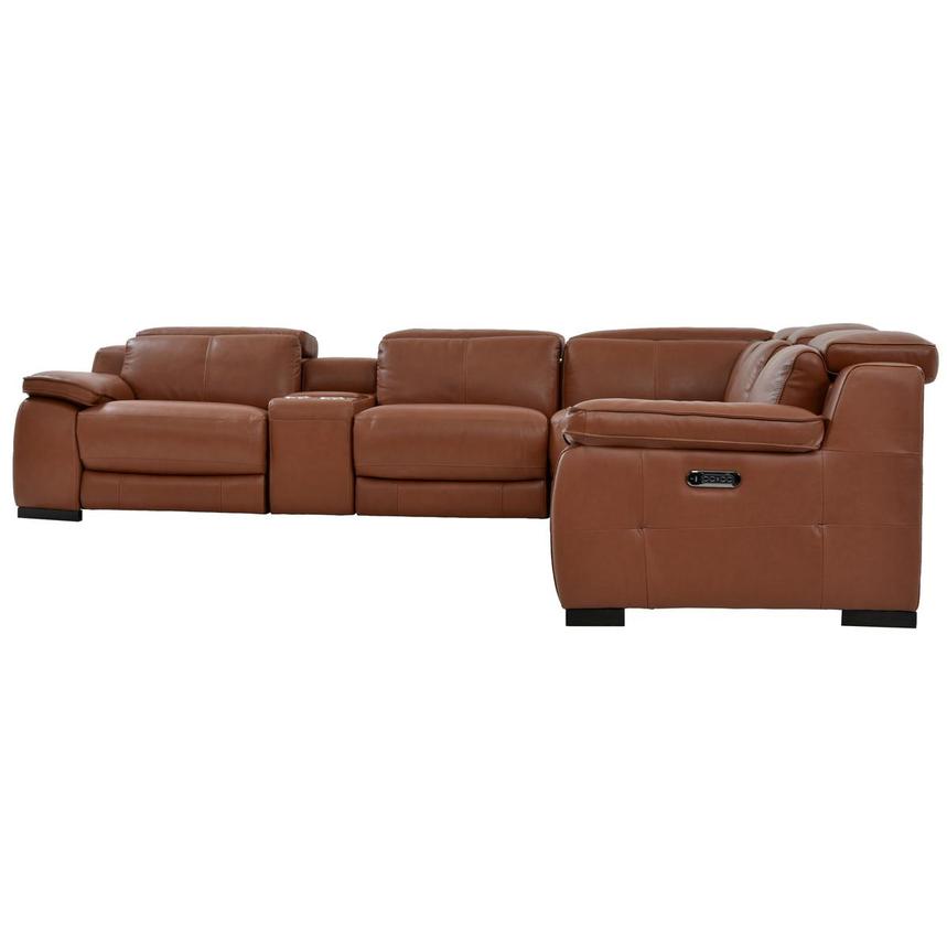 Gian Marco Tan Leather Power Reclining Sectional with 7PCS/3PWR  alternate image, 3 of 9 images.