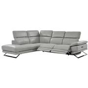 Toronto Silver Leather Power Reclining Sofa w/Left Chaise  alternate image, 3 of 8 images.