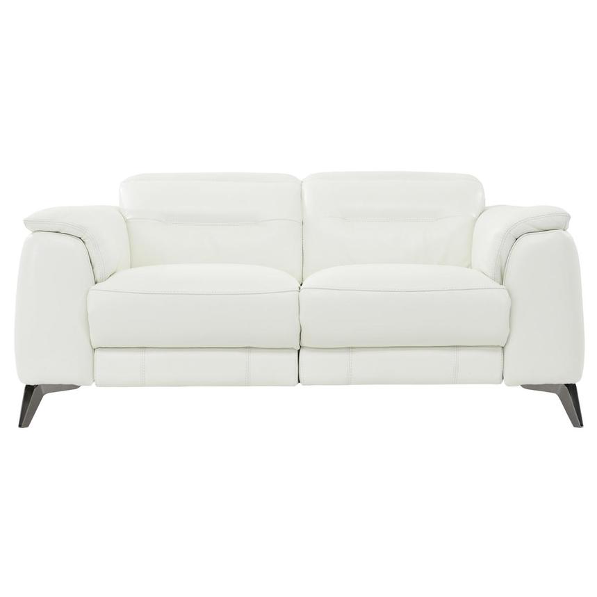 Anabel White Leather Power Reclining Loveseat  main image, 1 of 10 images.