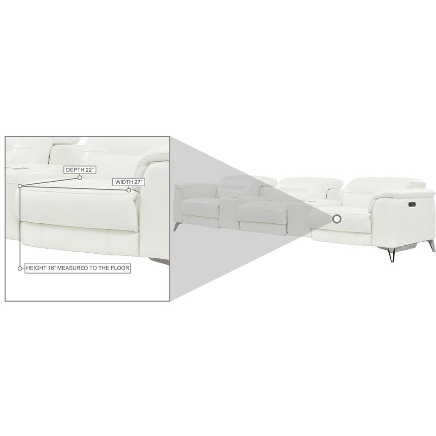 Anabel White Home Theater Leather Seating with 5PCS/2PWR  alternate image, 10 of 11 images.