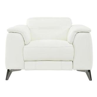 Anabel White Leather Power Recliner