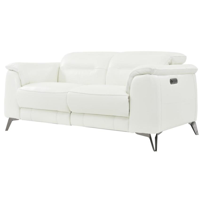 Anabel White Leather Power Reclining Sofa El Dorado Furniture