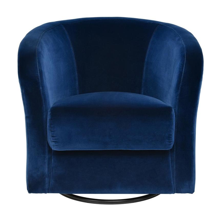 Delia Blue Swivel Accent Chair  alternate image, 2 of 6 images.