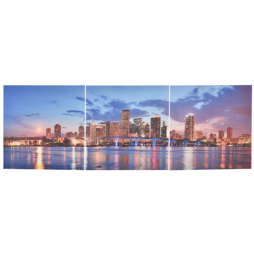 Miami Skyline III Set of 3 Acrylic Wall Art  main image, 1 of 5 images.