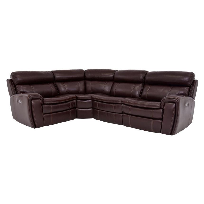 Napa Burgundy Leather Power Reclining Sectional with 4PCS/2PWR  main image, 1 of 8 images.