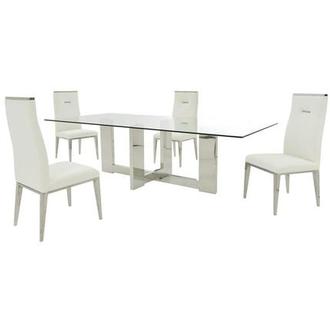 Opus/Hyde I White 5-Piece Dining Set