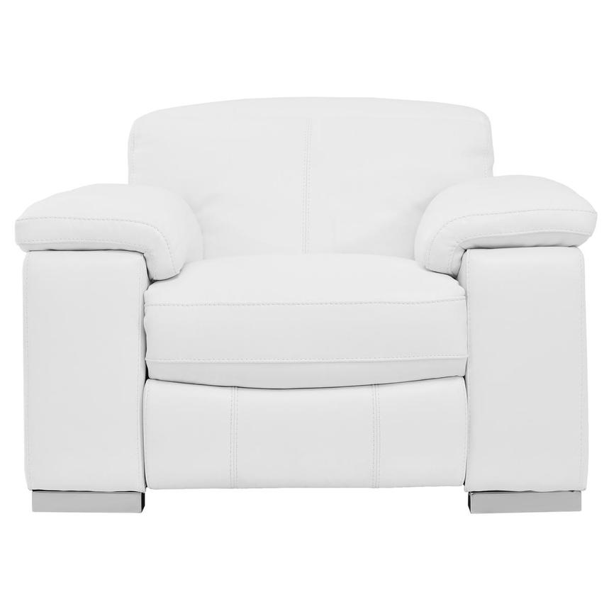 Charlie White Leather Power Recliner  main image, 1 of 8 images.