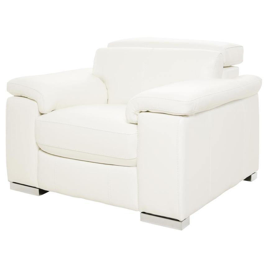 Charlie White Leather Power Recliner  main image, 1 of 10 images.