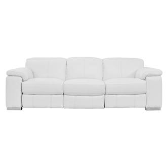 Charlie White Leather Power Reclining Sofa