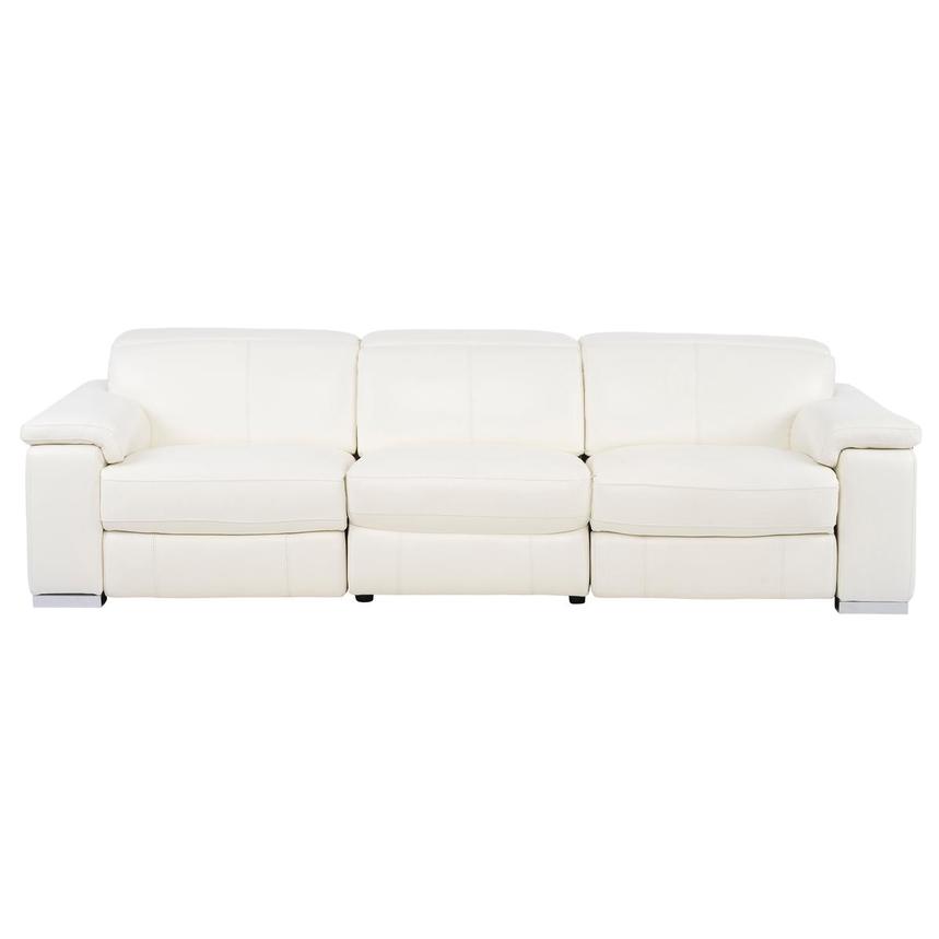 Charlie White Leather Power Reclining Sofa | El Dorado Furniture
