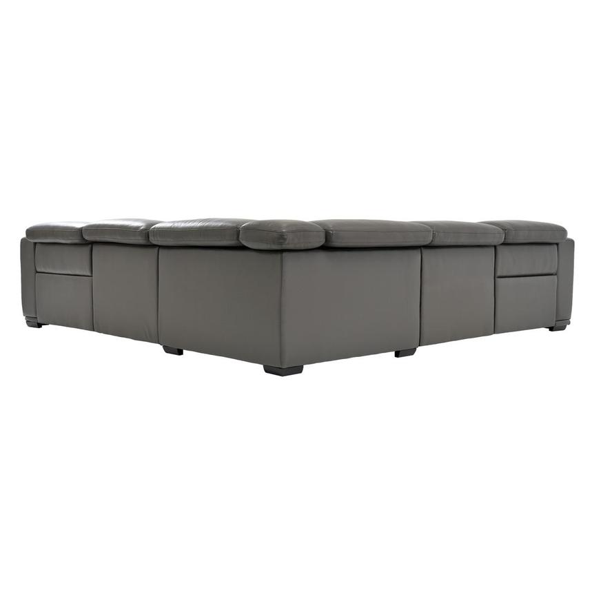 Davis 2.0 Dark Gray Leather Power Reclining Sectional with 5PCS/2PWR  alternate image, 5 of 8 images.