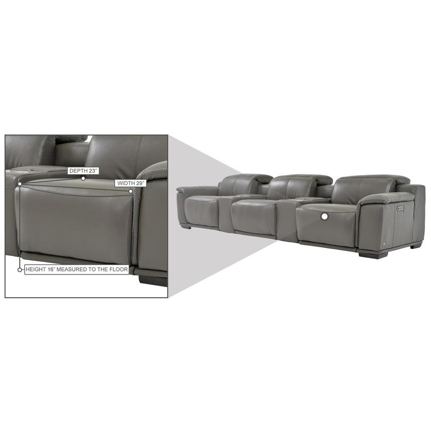Davis 2.0 Dark Gray Home Theater Leather Seating with 5PCS/2PWR  alternate image, 10 of 10 images.