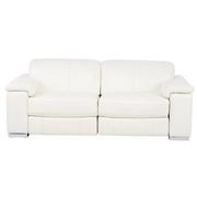 Charlie White Leather Power Reclining Loveseat  main image, 1 of 8 images.