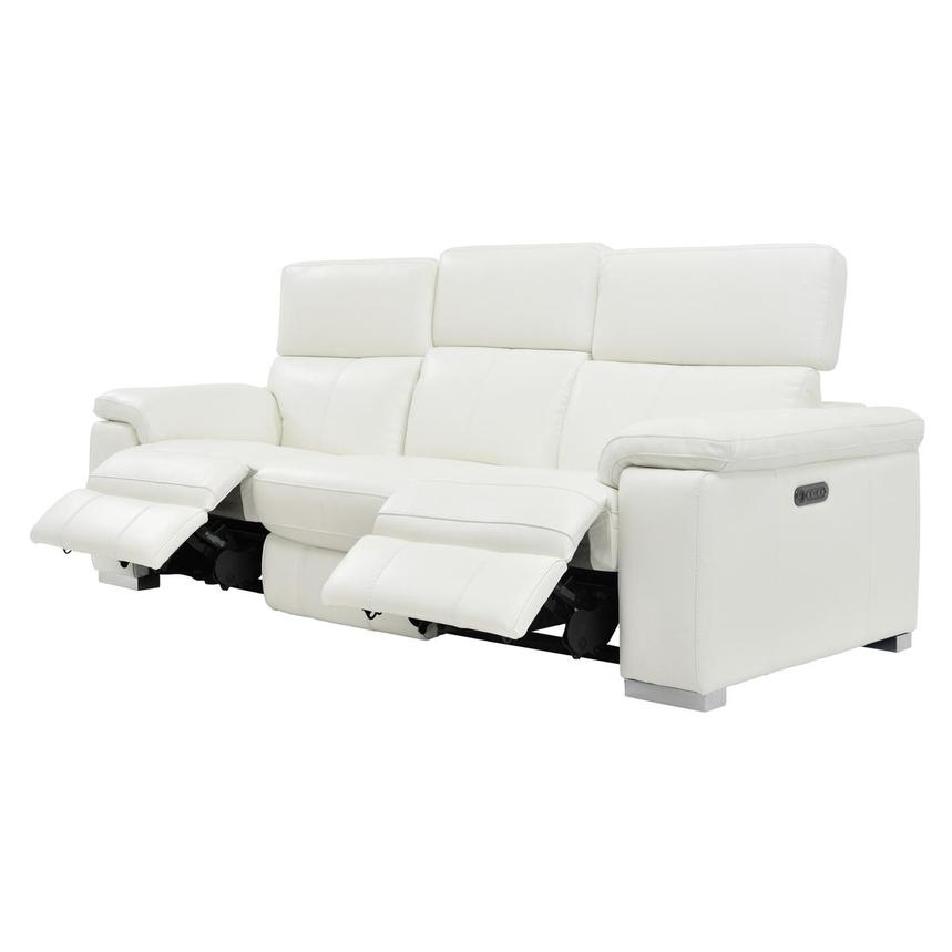 Charlie White Leather Power Reclining Sofa  alternate image, 5 of 10 images.