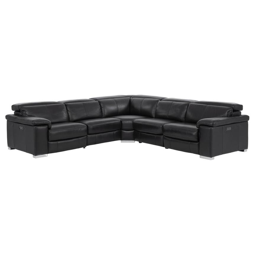 Charlie Black Leather Power Reclining Sectional with 5PCS/3PWR  main image, 1 of 12 images.