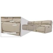 Cody Cream Home Theater Leather Seating with 5PCS/2PWR  alternate image, 9 of 9 images.