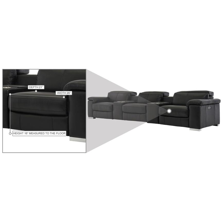 Charlie Black Home Theater Leather Seating with 5PCS/3PWR  alternate image, 10 of 11 images.