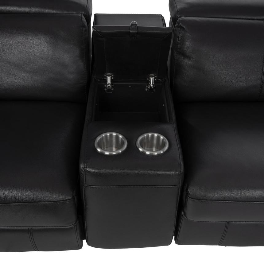 Charlie Black Home Theater Leather Seating with 5PCS/3PWR alternate image, 4 of 10 images.