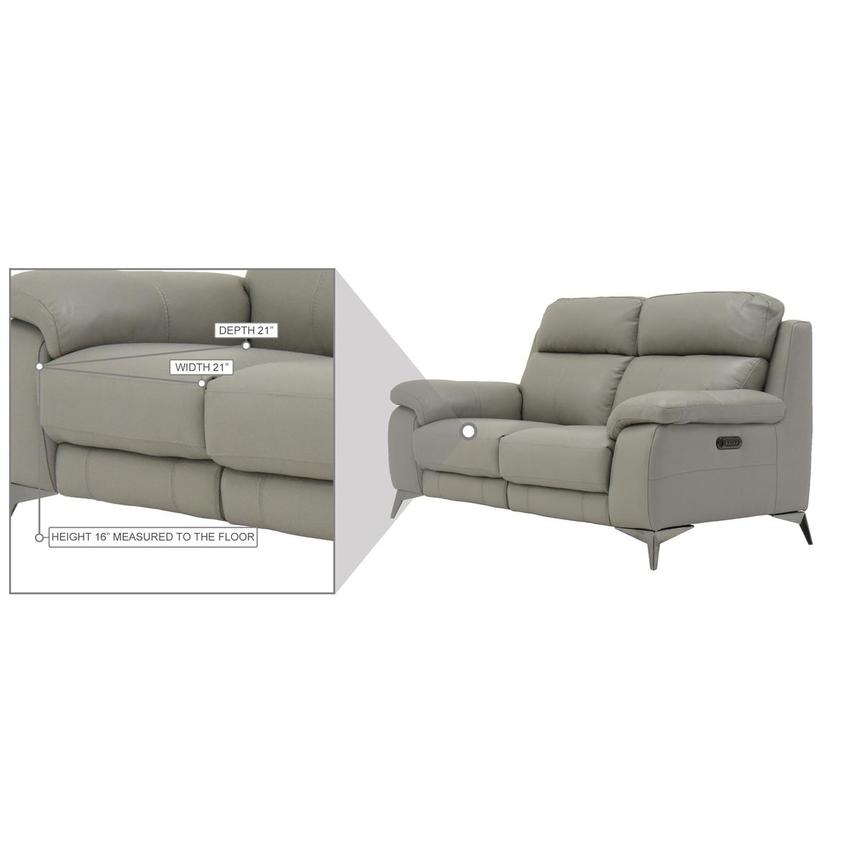 Barry Gray Leather Power Reclining Loveseat  alternate image, 10 of 10 images.