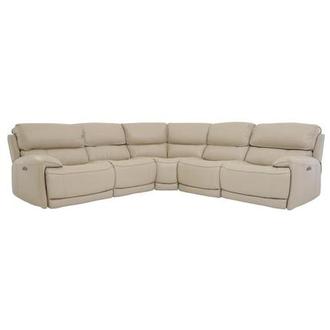 Cody Cream Leather Power Reclining Sectional with 5PCS/3PWR