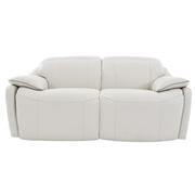 Austin Light Gray Leather Power Reclining Loveseat  main image, 1 of 8 images.