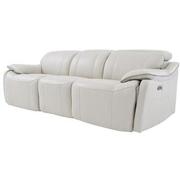 Austin Light Gray Leather Power Reclining Sofa  alternate image, 2 of 8 images.