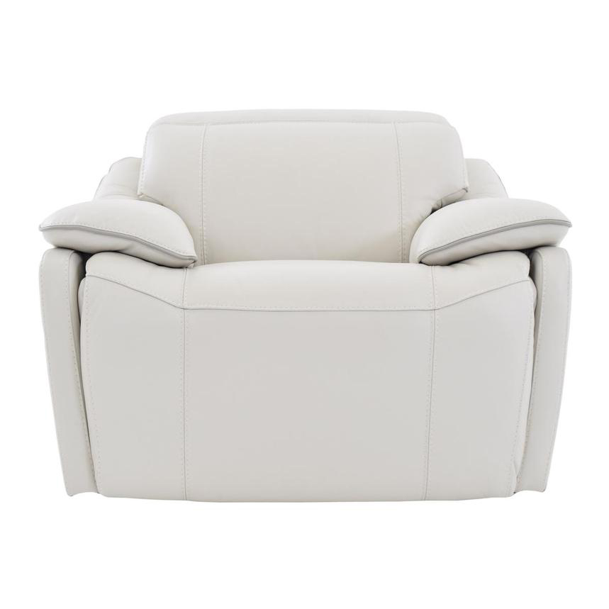 Austin Light Gray Leather Power Recliner main image, 1 of 9 images.