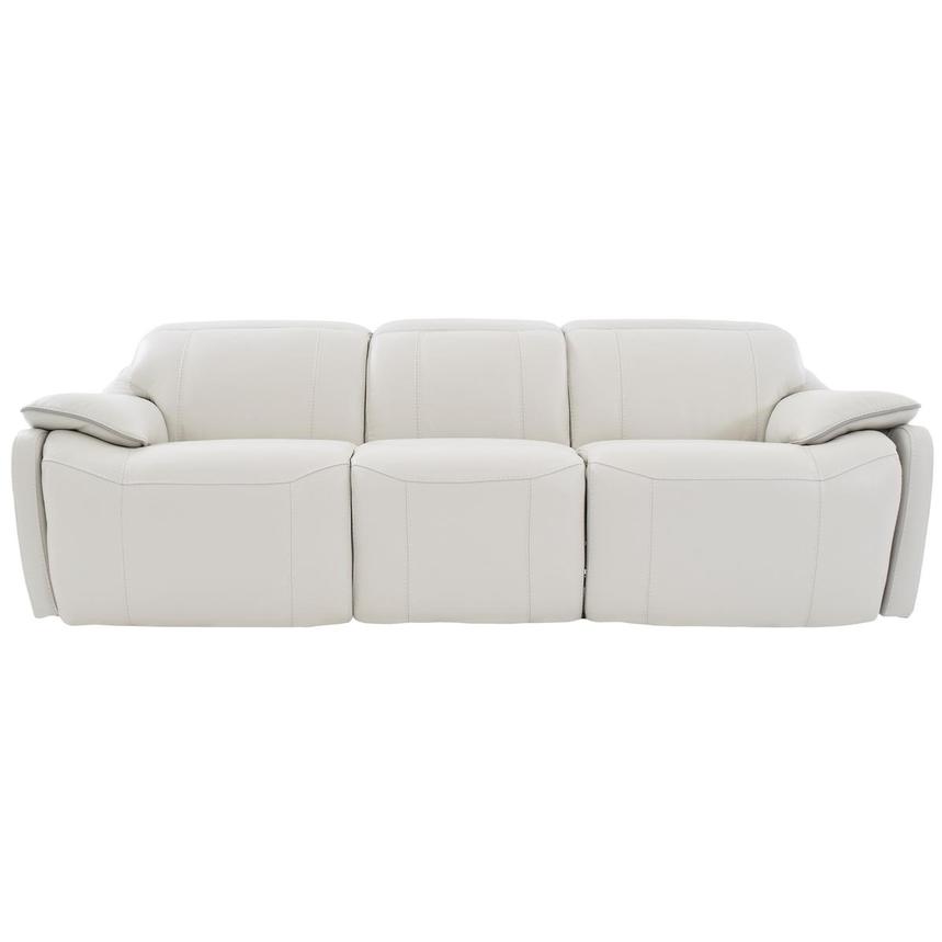 Austin Light Gray Leather Power Reclining Sofa main image, 1 of 9 images.
