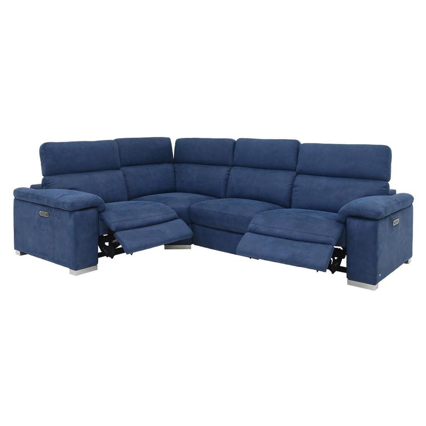 Karly Blue Power Reclining Sectional with 4PCS/2PWR  alternate image, 3 of 9 images.
