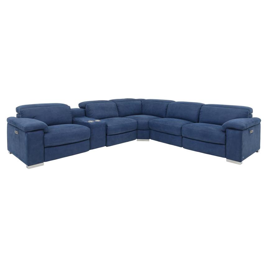 Karly Blue Power Reclining Sectional with 6PCS/3PWR  main image, 1 of 10 images.