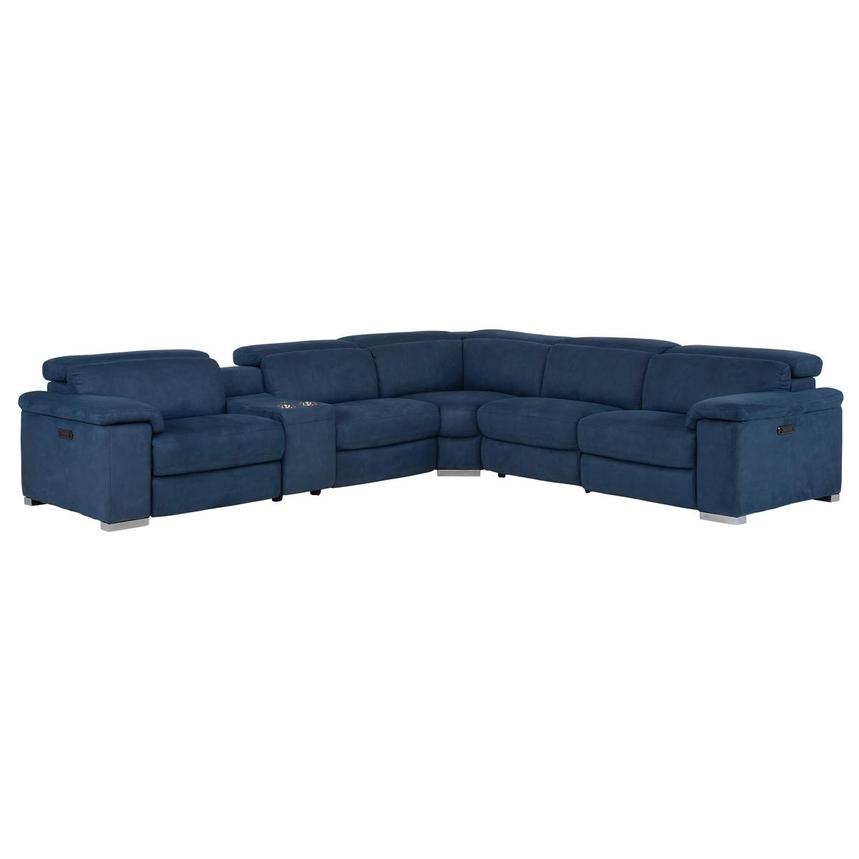 Karly Blue Power Reclining Sectional with 6PCS/3PWR  main image, 1 of 13 images.