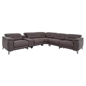 Claribel II Gray Power Reclining Sectional with 6PCS/3PWR