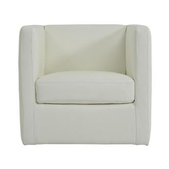 Cute White Leather Swivel Chair