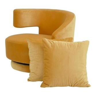 Okru Yellow Swivel Chair w/2 Pillows