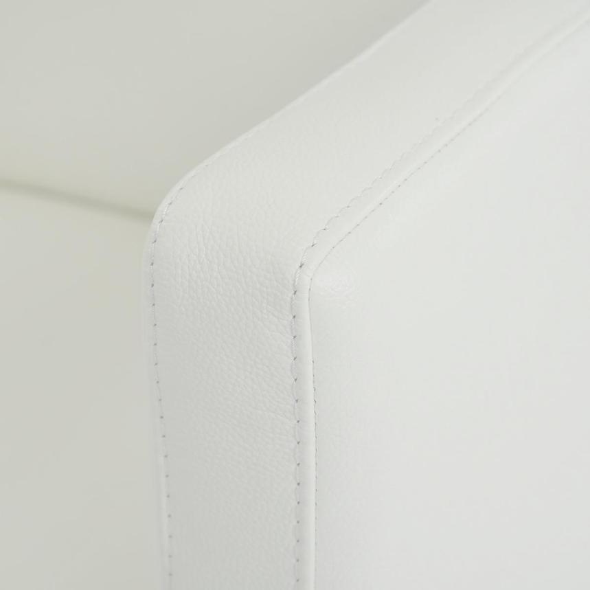 Cute White Leather Accent Chair alternate image, 4 of 5 images.