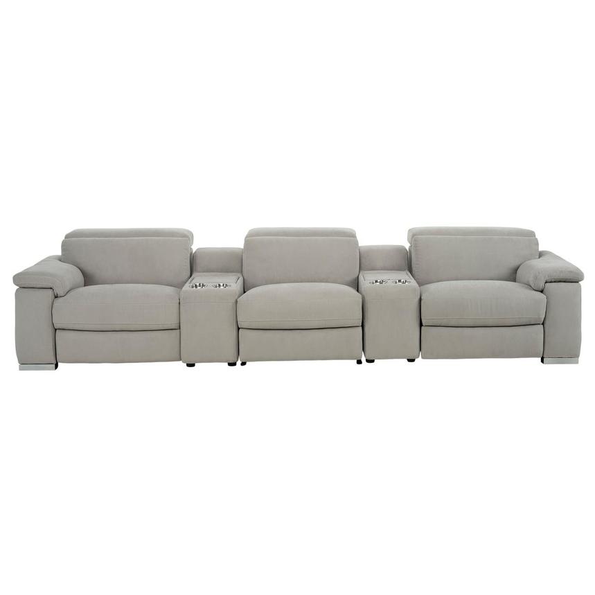 Karly Light Gray Home Theater Seating with 5PCS/2PWR  main image, 1 of 8 images.