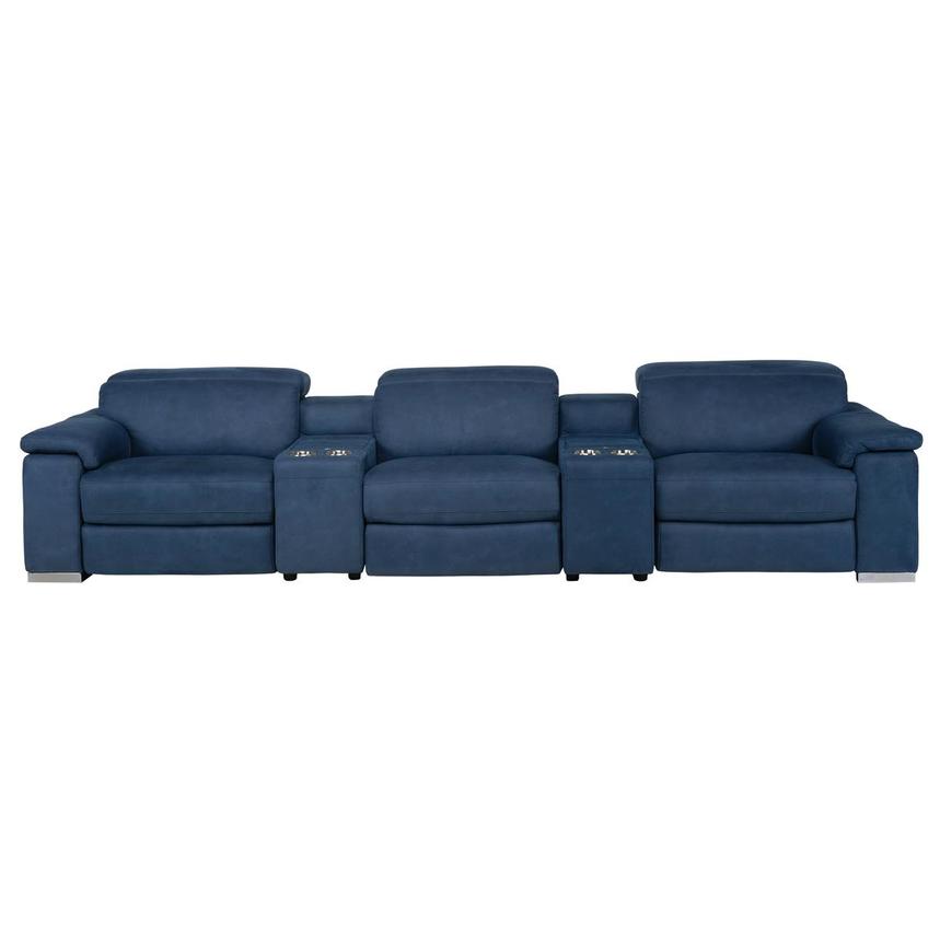 Karly Blue Home Theater Seating with 5PCS/2PWR main image, 1 of 9 images.