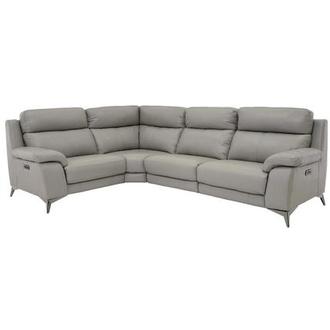 Barry Gray Leather Power Reclining Sectional with 4PCS/2PWR